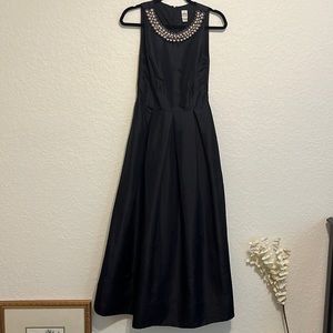 Sangria black long dress with beaded collar